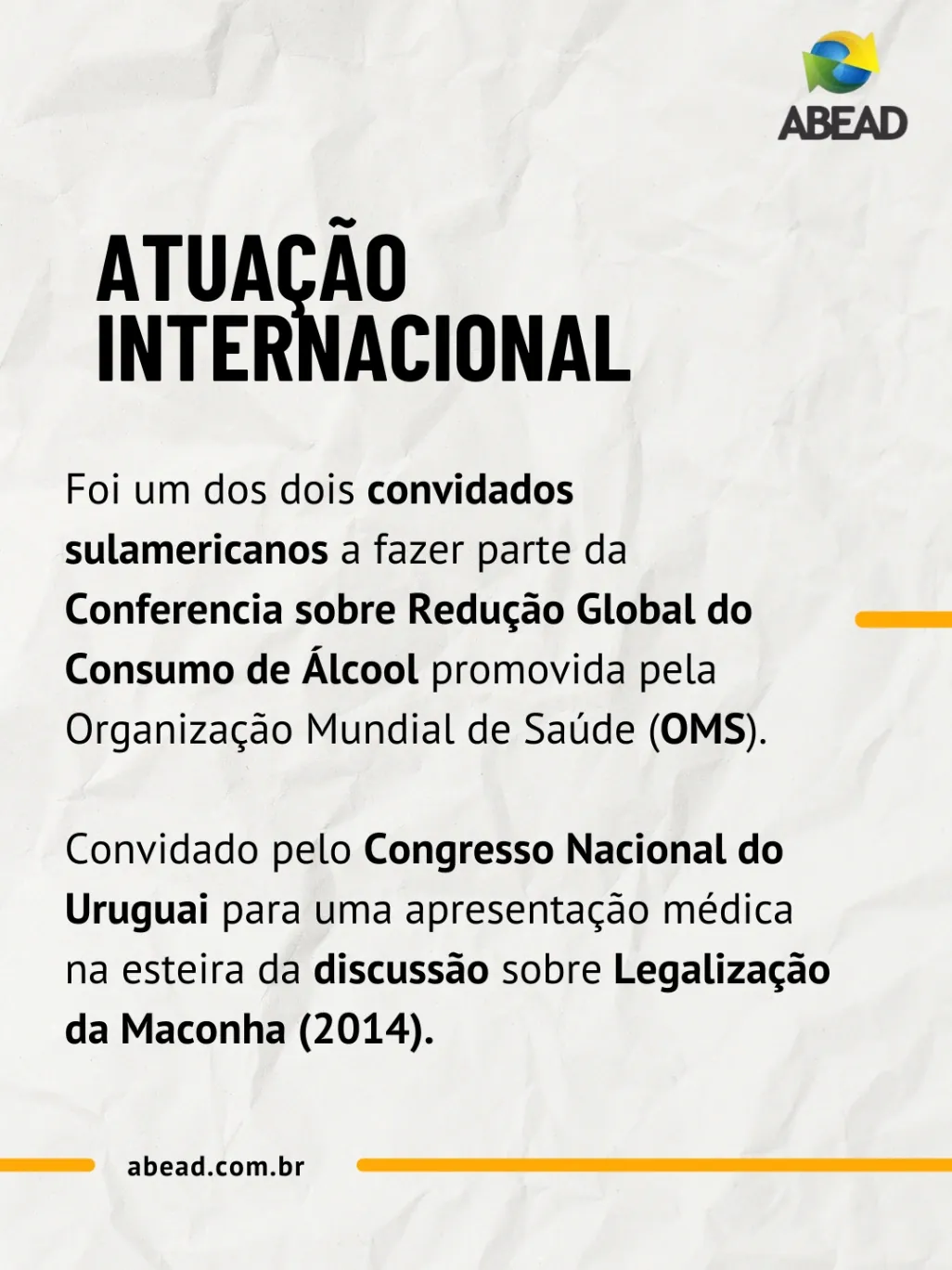 Atuação internacional do Dr. Sérgio de Paula Ramos.